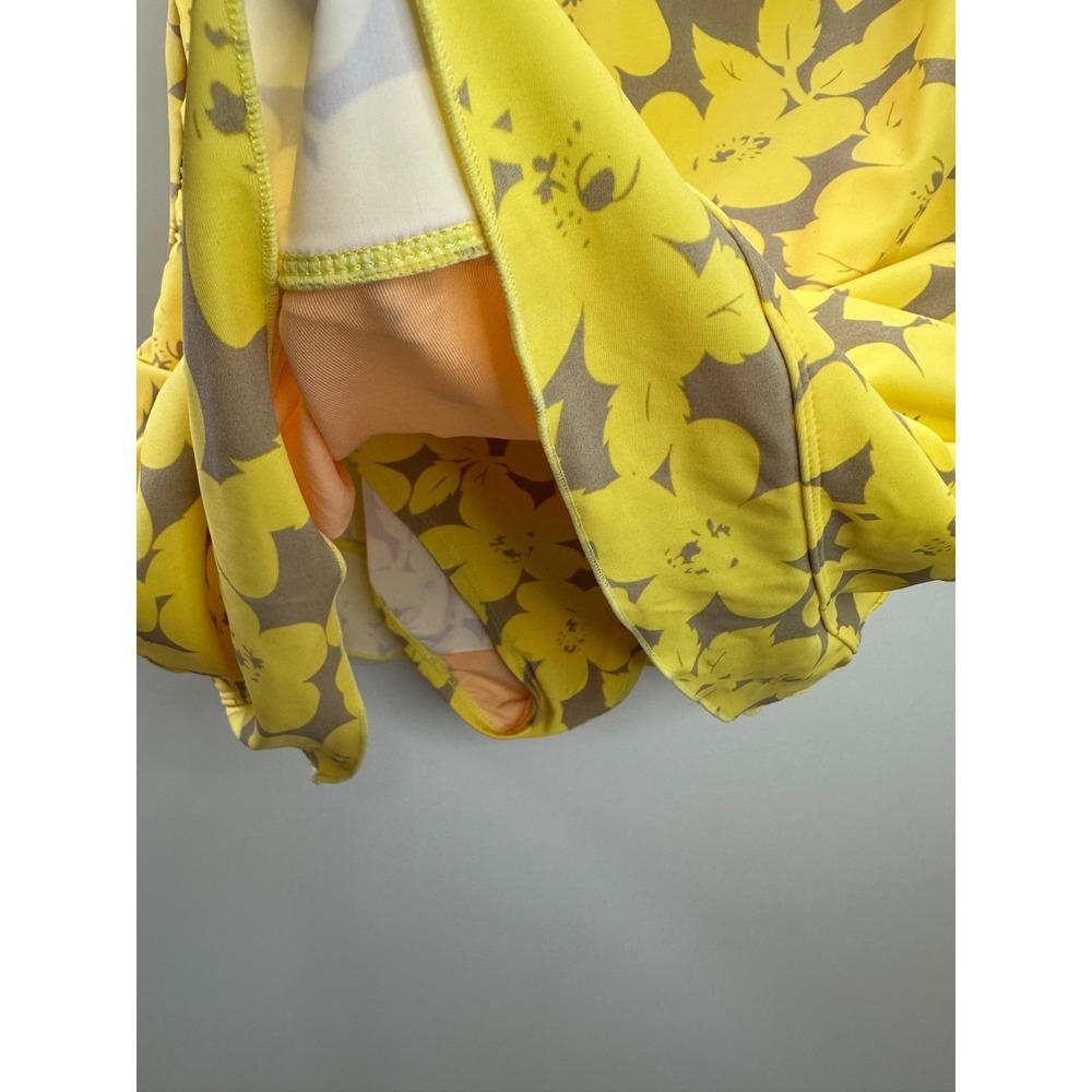 Shore Shapes Swimwear Yellow Floral Ruched Swim Dress Womens Size 14 Resort Vaca - Picture 11 of 16